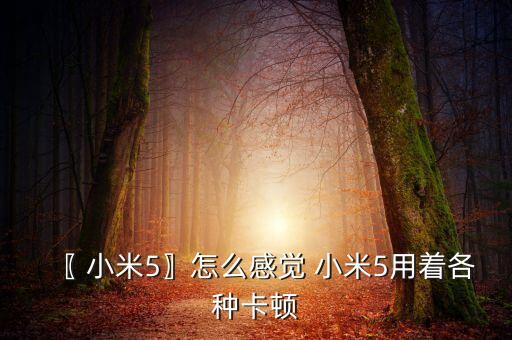 〖 小米5〗怎么感覺(jué) 小米5用著各種卡頓