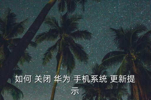 如何 關(guān)閉 華為 手機(jī)系統(tǒng) 更新提示
