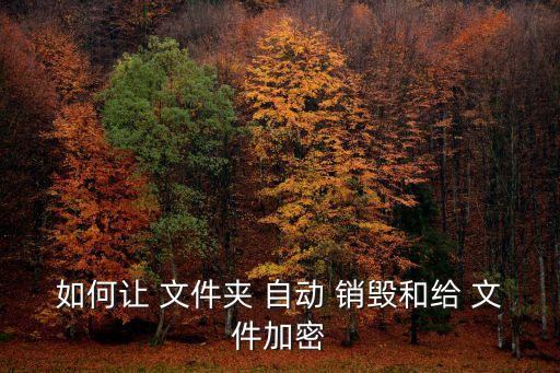如何讓 文件夾 自動 銷毀和給 文件加密