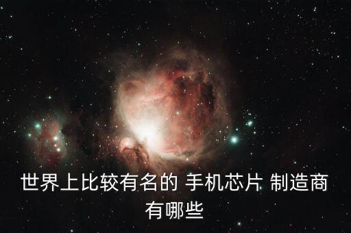 世界上比較有名的 手機(jī)芯片 制造商有哪些