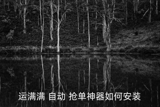 運(yùn)滿滿 自動(dòng) 搶單神器如何安裝