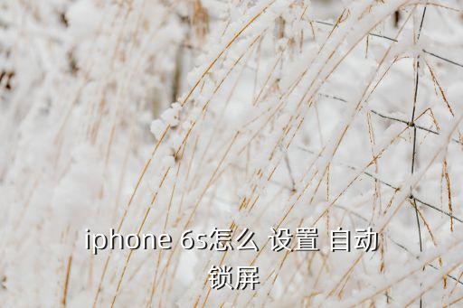 iphone 6s怎么 設(shè)置 自動 鎖屏