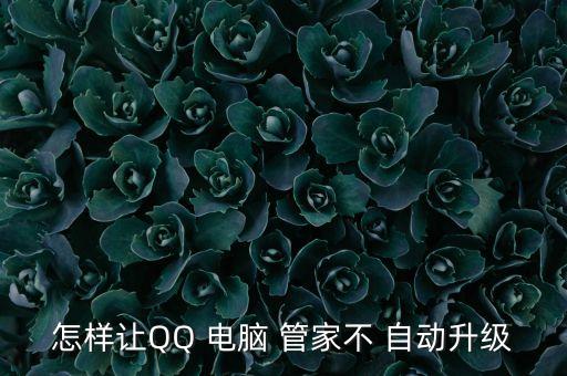 怎樣讓QQ 電腦 管家不 自動升級