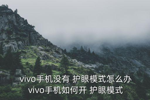  vivo手機沒有 護眼模式怎么辦 vivo手機如何開 護眼模式