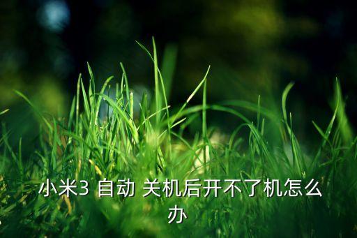  小米3 自動 關機后開不了機怎么辦