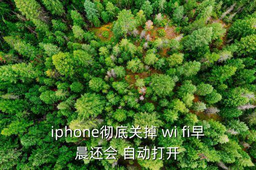 iphone徹底關(guān)掉 wi fi早晨還會 自動打開