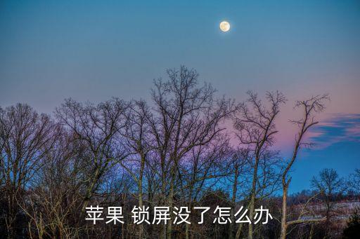 蘋果 鎖屏沒了怎么辦