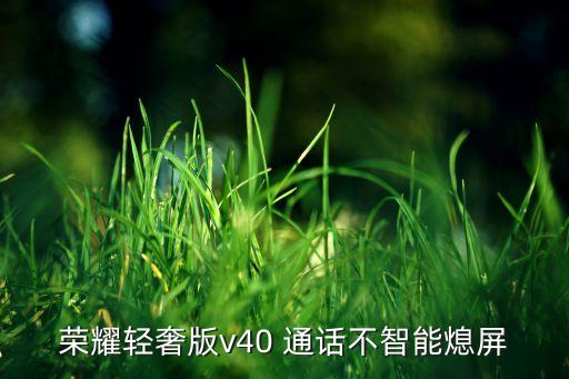 榮耀輕奢版v40 通話不智能熄屏