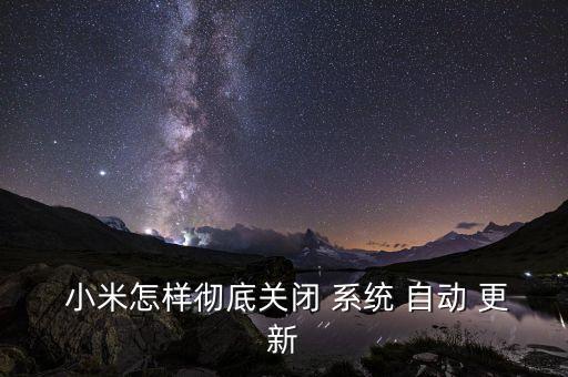  小米怎樣徹底關(guān)閉 系統(tǒng) 自動(dòng) 更新