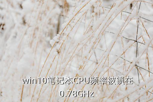  win10筆記本CPU頻率被鎖在0.78GHz