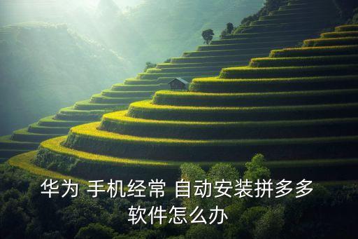  華為 手機(jī)經(jīng)常 自動安裝拼多多 軟件怎么辦