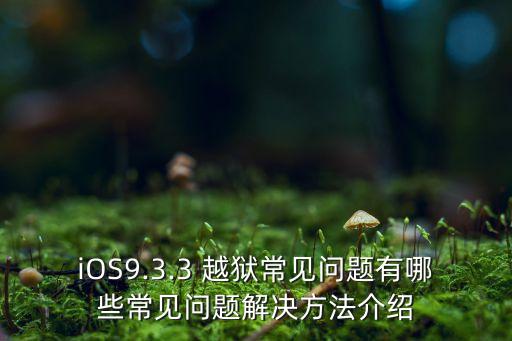 iOS9.3.3 越獄常見問題有哪些常見問題解決方法介紹