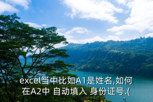 excel當中比如A1是姓名,如何在A2中 自動填入 身份證號.(