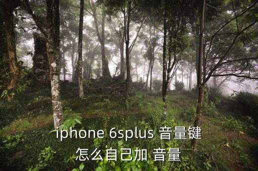 iphone 6splus 音量鍵怎么自己加 音量