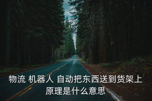 物流 機(jī)器人 自動(dòng)把東西送到貨架上原理是什么意思