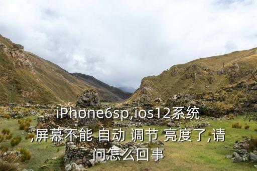 iPhone6sp,ios12系統(tǒng),屏幕不能 自動 調(diào)節(jié) 亮度了,請問怎么回事