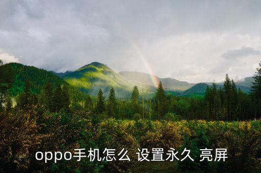  oppo手機(jī)怎么 設(shè)置永久 亮屏
