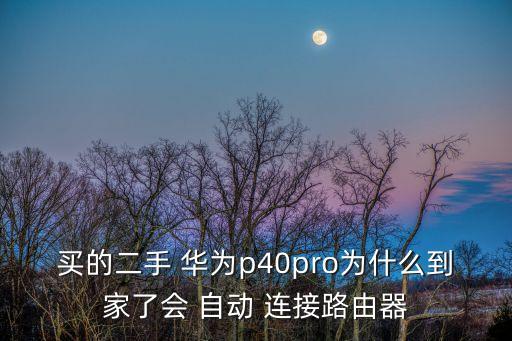 買的二手 華為p40pro為什么到家了會(huì) 自動(dòng) 連接路由器