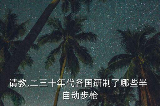 請教,二三十年代各國研制了哪些半 自動(dòng)步槍