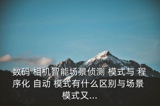 數(shù)碼 相機(jī)智能場(chǎng)景偵測(cè) 模式與 程序化 自動(dòng) 模式有什么區(qū)別與場(chǎng)景 模式又...