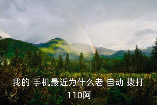 手機自動撥打110,惡意撥打110報警是違法的!