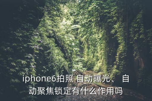 iphone6拍照 自動曝光、 自動聚焦鎖定有什么作用嗎