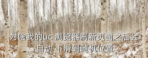 為啥我的uc 瀏覽器刷新頁面之后會 自動 下滑到隨機(jī)位置