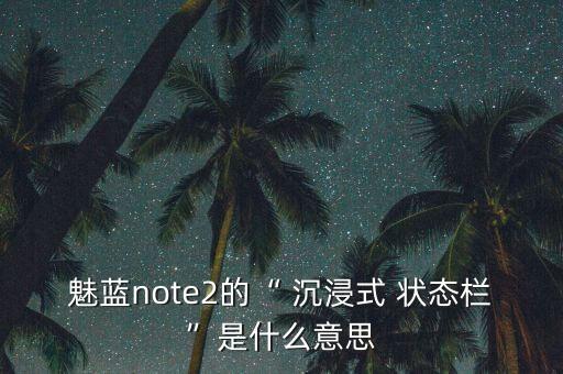 魅藍(lán)note2的“ 沉浸式 狀態(tài)欄”是什么意思