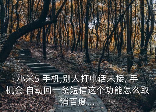 小米5 手機,別人打電話未接, 手機會 自動回一條短信這個功能怎么取消百度...