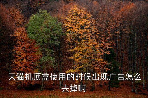  天貓機頂盒使用的時候出現(xiàn)廣告怎么去掉啊
