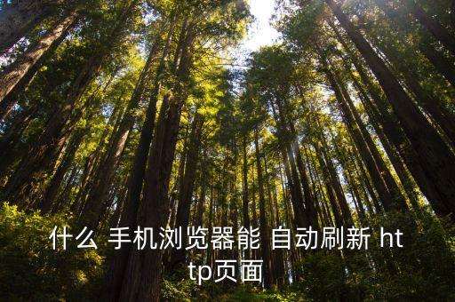 什么 手機(jī)瀏覽器能 自動(dòng)刷新 http頁面