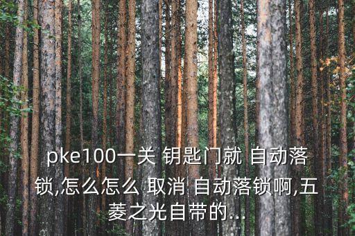 pke100一關(guān) 鑰匙門就 自動落鎖,怎么怎么 取消 自動落鎖啊,五菱之光自帶的...
