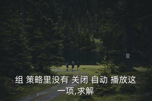 組 策略里沒有 關(guān)閉 自動 播放這一項,求解