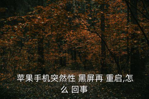 蘋(píng)果手機(jī)自動(dòng)黑屏重啟怎么回事啊,蘋(píng)果手機(jī)黑屏可能是三種原因
