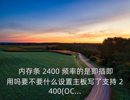  內(nèi)存條 2400 頻率的是即插即用嗎要不要什么設(shè)置主板寫了支持 2400(OC...