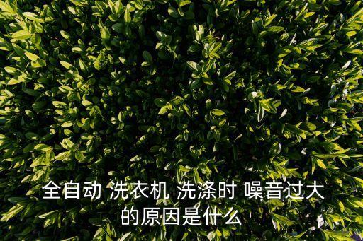 全自動洗衣機洗滌噪音,全自動洗衣機噪音及故障排除非有故障