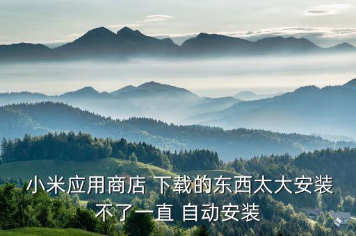  小米應(yīng)用商店 下載的東西太大安裝不了一直 自動(dòng)安裝