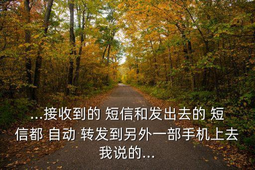 ...接收到的 短信和發(fā)出去的 短信都 自動 轉發(fā)到另外一部手機上去我說的...