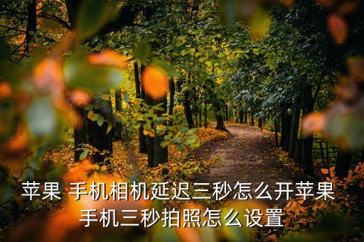 蘋果 手機(jī)相機(jī)延遲三秒怎么開蘋果 手機(jī)三秒拍照怎么設(shè)置