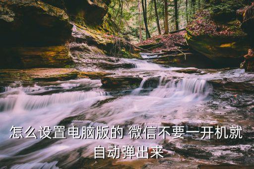 怎么設(shè)置電腦版的 微信不要一開機(jī)就 自動(dòng)彈出來(lái)