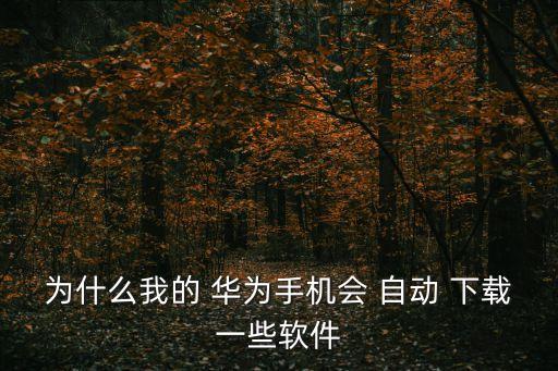為什么我的 華為手機(jī)會(huì) 自動(dòng) 下載一些軟件