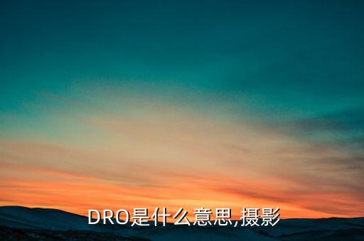  DRO是什么意思,攝影