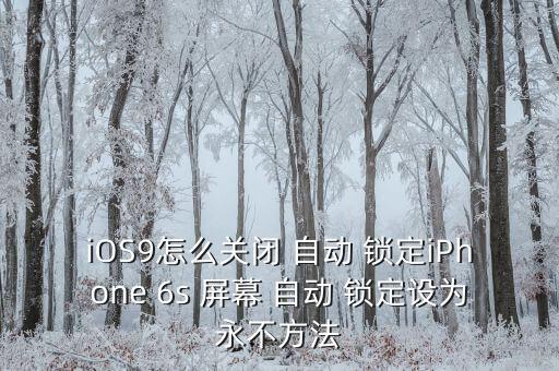 iOS9怎么關(guān)閉 自動(dòng) 鎖定iPhone 6s 屏幕 自動(dòng) 鎖定設(shè)為永不方法