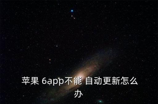  蘋(píng)果 6app不能 自動(dòng)更新怎么辦