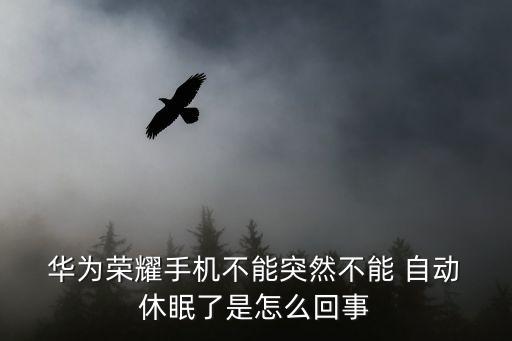  華為榮耀手機(jī)不能突然不能 自動 休眠了是怎么回事