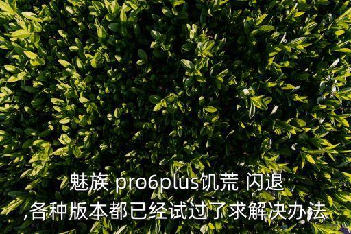  魅族 pro6plus饑荒 閃退,各種版本都已經(jīng)試過了求解決辦法
