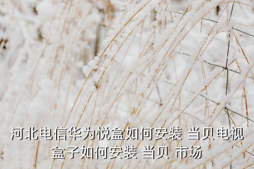 河北電信華為悅盒如何安裝 當(dāng)貝電視盒子如何安裝 當(dāng)貝 市場