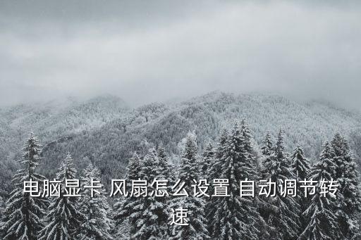 電腦顯卡 風(fēng)扇怎么設(shè)置 自動(dòng)調(diào)節(jié)轉(zhuǎn)速