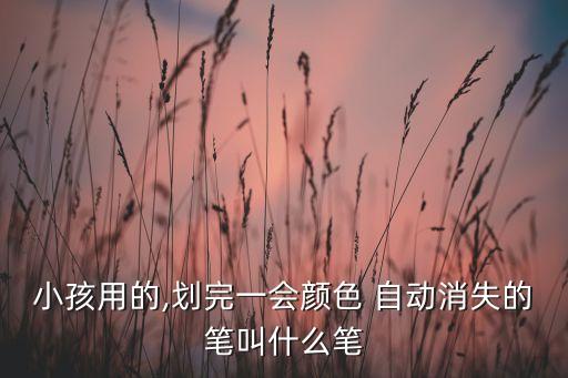 小孩用的,劃完一會(huì)顏色 自動(dòng)消失的筆叫什么筆