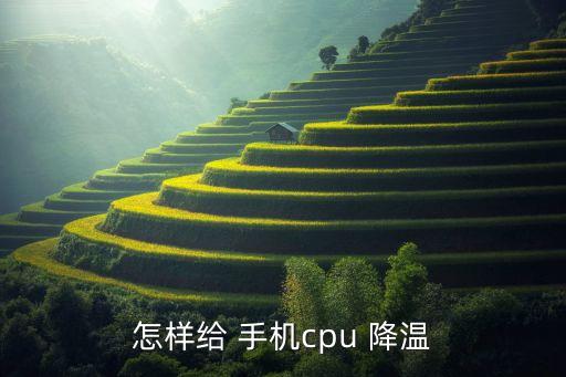 怎樣給 手機cpu 降溫